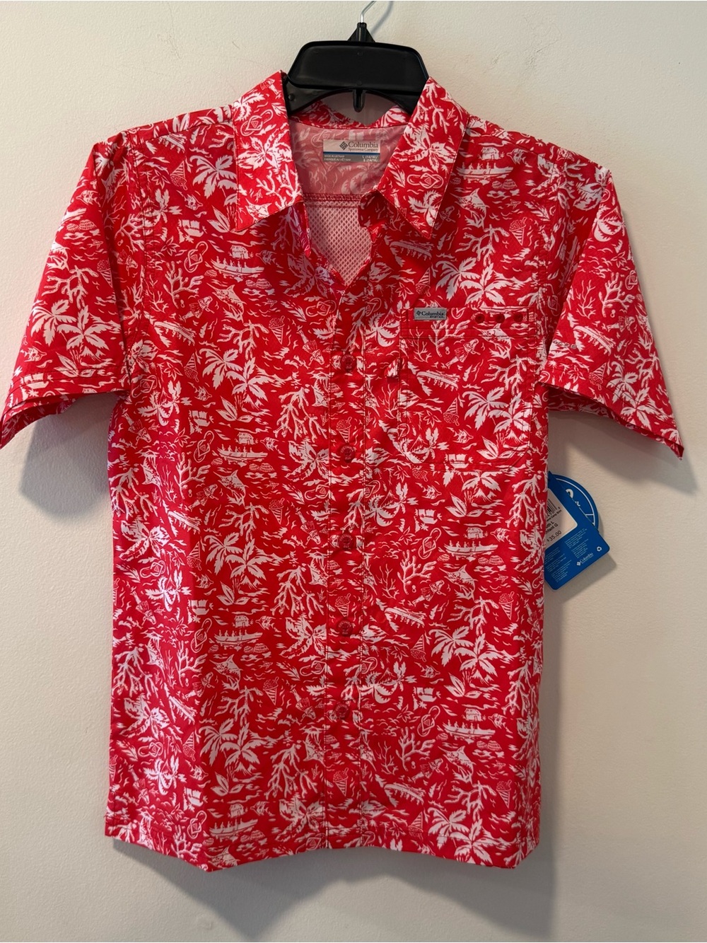 Columbia Hawaiian Slack Tide Short Sleeve Camp Shirt Size: Large NWT  #Lux-K